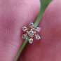 14k Solid Gold Natural Diamond Snowflake Flower Nose Stud Ring Wedding Nose Pins