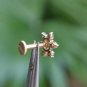 14k Solid Gold Natural Diamond Snowflake Flower Nose Stud Ring Wedding Nose Pins