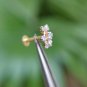 14k Solid Gold Natural Diamond Snowflake Flower Nose Stud Ring Wedding Nose Pins