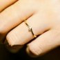 14k Solid Gold Chevron V Shape Diamond Ring Handmade Stacking Modern Ring N78.