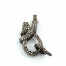 Pave Diamond Lobster Clasps 925 Sterling Silver Handmade Diamond Clasps Jewelry.