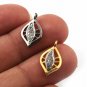 Pave Diamond Leaf Charm Pendant 925 Silver Diamond Charm For Jewelry Making.