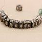 Silver Square Beads Polki Design Diamond Bead 925 Sterling Silver Diamond Spacer