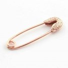 1Pc Pave Diamond Safety Pin Necklace Charm Sterling Silver Safety Pin Charm NS8.