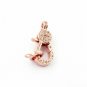 1Pc Pave Diamond Handmade Lobster Lock Clasp Sterling Silver Small Lock NS89.