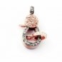 1Pc Pave Diamond Handmade Lobster Lock Clasp Sterling Silver Small Lock NH25.