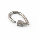 1Pc Pave Diamond Pear Screw Clasp Sterling Silver Pave Diamond Carabiner Lock S4