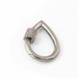 1Pc Pave Diamond Pear Screw Clasp Sterling Silver Pave Diamond Carabiner Lock S4
