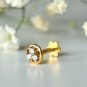 Diamond Trinity Stud 14k Gold Nose Ear Piercing Body Jewelry Birthday Gift Charm