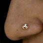 Diamond Trinity Stud 14k Gold Nose Ear Piercing Body Jewelry Birthday Gift Charm