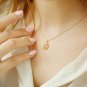 Diamond Square Pendant Necklace 14k Solid Gold Honeycomb Cluster Pendant Jewelry