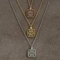 Diamond Square Pendant Necklace 14k Solid Gold Honeycomb Cluster Pendant Jewelry