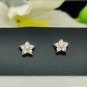 14k Solid Gold Star Stud Earring Natural Diamond Minimalist Gold Star Earring.