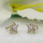 14k Solid Gold Star Stud Earring Natural Diamond Minimalist Gold Star Earring.