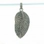 Pave Diamond Leaf Charm Pendant 925 Silver Diamond Leaf Charm Birthday Gift.