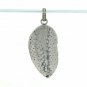 Pave Diamond Leaf Charm Pendant 925 Silver Diamond Leaf Charm Birthday Gift.