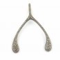 Pave Diamond Wishbone Classic Pendant 925 Silver Diamond Wishbone Pendant Charm.