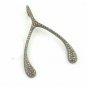 Pave Diamond Wishbone Classic Pendant 925 Silver Diamond Wishbone Pendant Charm.