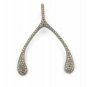 Pave Diamond Wishbone Classic Pendant 925 Silver Diamond Wishbone Pendant Charm.