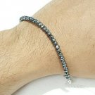 Black Spinel 925 Sterling Silver Bracelet Beaded Bracelet Adjustable Size Black Spinel 925 Sterling Silver Bracelet Beaded Bracelet Adjustable Size