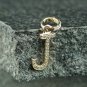 Solid 14k Gold Diamond J Letter Initial Pendant Handmade Alphabet Charm Pendant.