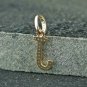 Solid 14k Gold Diamond J Letter Initial Pendant Handmade Alphabet Charm Pendant.