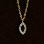 Diamond Marquise Shape Pendant 14k Solid Gold Dainty Layering Wedding Necklace.