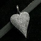 Pave Diamond Heart 925 Silver Lover Pendant Necklace Fine Diamond Jewelry Gift. Pave Diamond Heart 925 Silver Lover Pendant Necklace Fine Diamond Jewelry Gift.