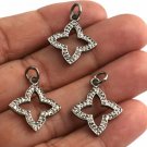 Pave Diamond Clover Pendant 925 Silver Diamond Charm For Good Luck New Year Gift Pave Diamond Clover Pendant 925 Silver Diamond Charm For Good Luck New Year Gift