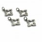 Pave Diamond Clover Pendant 925 Silver Diamond Charm For Good Luck New Year Gift