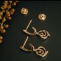 Floral Dangle Diamond Earrings 14k Rose Gold Flower Charm Huggie Diamond Earring