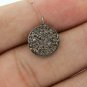Pave Diamond Minimalist Round Charm Pendant 925 Silver Diamond Charm Jewelry.