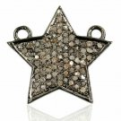 Pave Diamond Star Charm Pendant 925 Silver Diamond Double Bail Pendant Gift.
