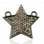 Pave Diamond Star Charm Pendant 925 Silver Diamond Double Bail Pendant Gift.