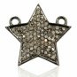 Pave Diamond Star Charm Pendant 925 Silver Diamond Double Bail Pendant Gift.