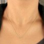 Diamond Bar Charm Necklace 14k Solid Gold Designer Wedding Anniversary Jewelry.