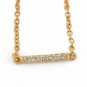 Diamond Bar Charm Necklace 14k Solid Gold Designer Wedding Anniversary Jewelry.