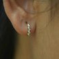 Diamond Cluster Earring 14k Solid Gold Diamond Huggie Earrings Piercing Jewelry.