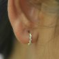 Diamond Cluster Earring 14k Solid Gold Diamond Huggie Earrings Piercing Jewelry.