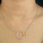 14k Solid Gold Interlocking Karma Circle Necklace Gold Birthday Women Necklace.