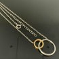 14k Solid Gold Interlocking Karma Circle Necklace Gold Birthday Women Necklace.