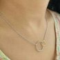 14k Solid Gold Interlocking Karma Circle Necklace Gold Birthday Women Necklace.