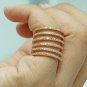 Diamond Spiral Ring 925 Silver Wrap Ring Band Wedding Jewelry Women Ring Band.