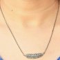 Feather Necklace Pave Diamond Necklace For Christmas Gift 925 Silver Necklace.