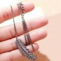 Feather Necklace Pave Diamond Necklace For Christmas Gift 925 Silver Necklace.