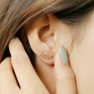 Climber Diamond Earrings Studs 14k Solid Gold Ear Cuff Fern Leaves Designer Stud Climber Diamond Earrings Studs 14k Solid Gold Ear Cuff Fern Leaves Designer Stud