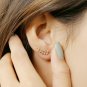 Climber Diamond Earrings Studs 14k Solid Gold Ear Cuff Fern Leaves Designer Stud