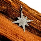 Pave Diamond Starburst Pendant 925 Silver Diamond Star Pendant Handmade Jewelry.