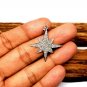 Pave Diamond Starburst Pendant 925 Silver Diamond Star Pendant Handmade Jewelry.