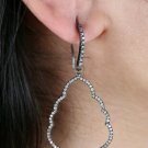 Natural Pave Diamond Hook Dangle Earring 925 Silver Earring Diamond Earring.